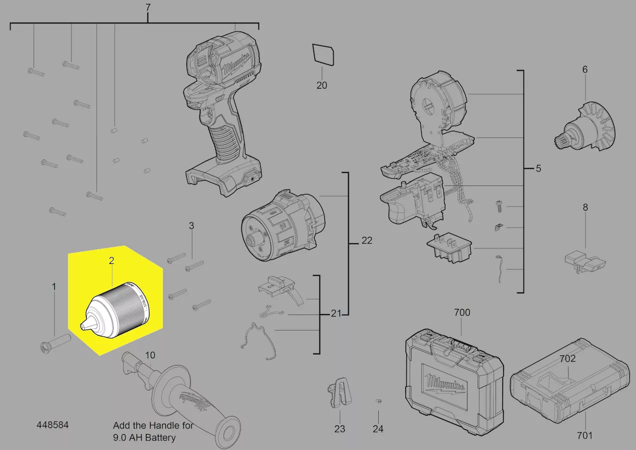 Mandrin auto-serrant 13mm réf. 4931472722 Milwaukee